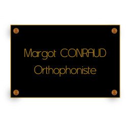 Acompte 50 % sur Plaque gravée envers or/noir + 4 cache-vis or